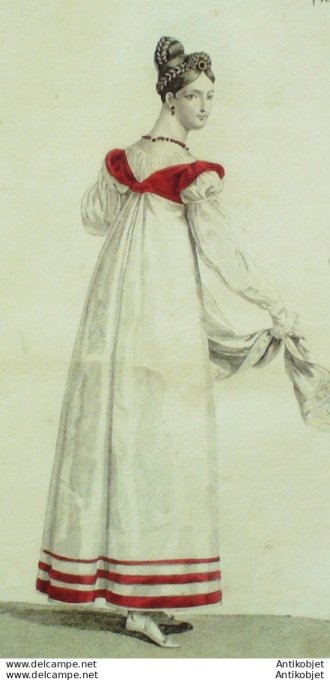 Costume Parisien 1815 # 1526 Robe de satin & velours