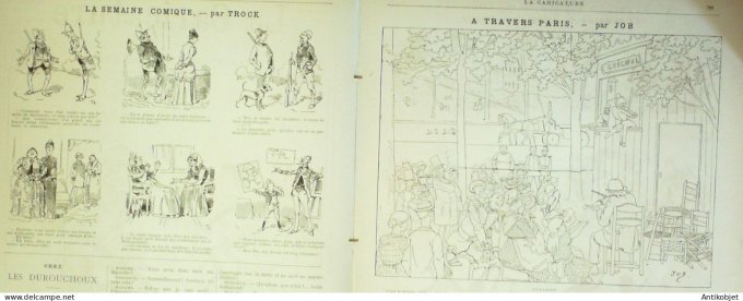 La Caricature 1886 #349 Buisson Draner Chiens de chasse Trock Singes Coll-Toc Sorel