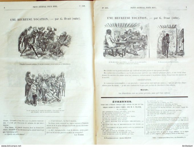 Petit journal pour Rire 1864 # 566 Une heureuse vocation Gustave Dore