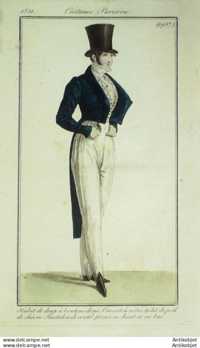 Costume Parisien 1821 # 1987 Habit de drap & poil de chèvre