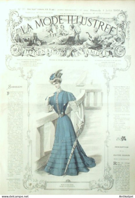 La Mode illustrée journal 1906 n° 27 Robe en Serge