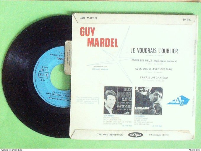 Mardel Guy 45T EP Je voudrais l'oublier (languette) 1965