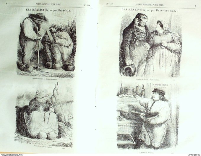 Petit journal pour Rire 1858 # 158 Entre soldats Belin  & Humbert
