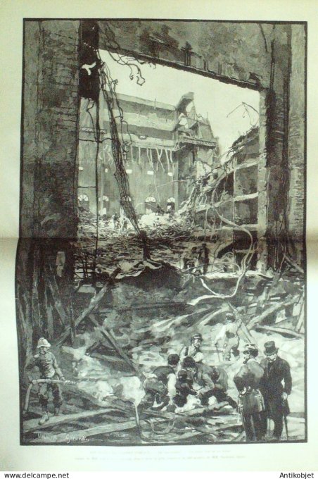 Le Monde illustré 1887 n°1575 Opéra-Comique incendie place Boieldieu
