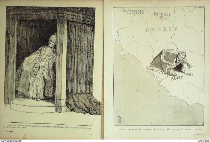 L'Assiette au beurre 1903 n°143 De Bethléem à Rome Les Papes Wagas