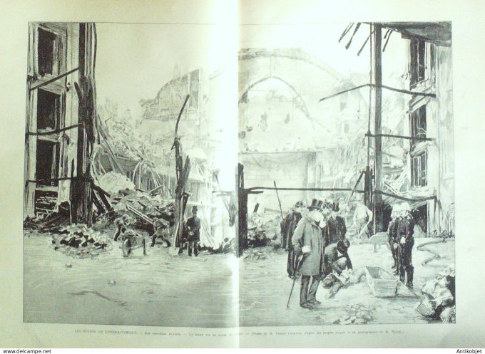 Le Monde illustré 1887 n°1575 Opéra-Comique incendie place Boieldieu