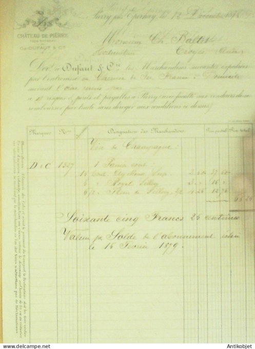 Facture Château de Pierry (grossite négociant) 1878 Troyes (10)