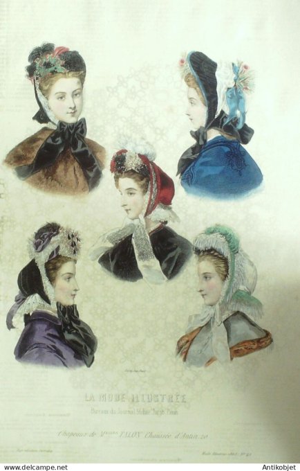 Gravure Mode illustree 1863 # 43 (Old Fashion plate)