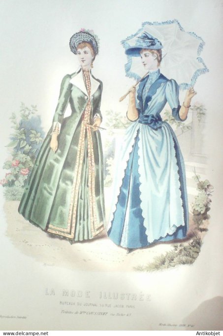 Gravure Mode illustree 1888 # 41 (Old Fashion plate)