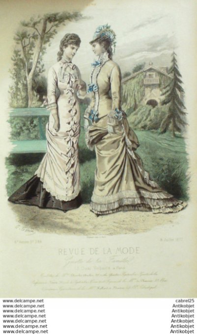 Gravure Mode La Gazette 1877 # 288 (Old Fashion plate)