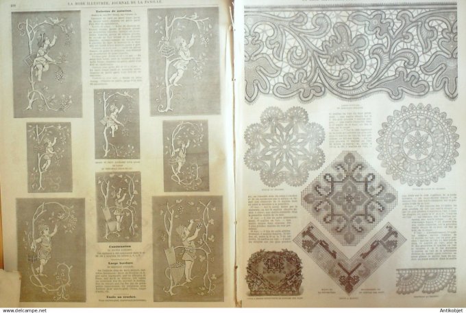 La Mode illustrée journal + gravure associée 1878 # 28