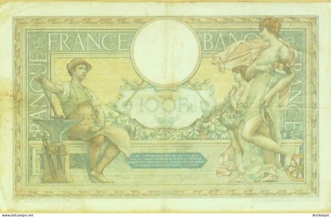 Billet Banque de France 100 francs Luc Olivier Merson Grands Cartouches L.8=9=1926 TTB++