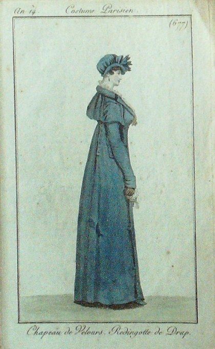Gravure Mode Costume Parisien 1806 # 677 (eau forte old Fashion plate