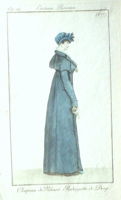 Gravure Mode Costume Parisien 1806 #   677 (eau forte old Fashion plate