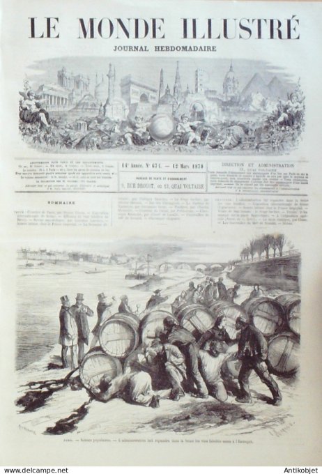 Le Monde illustré 1870 n°674 Italie Rome cloître de Chartreux San Donato Lyon (69) Cardinal Bonald