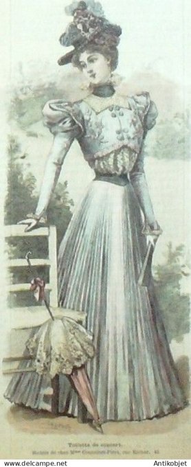 La Mode illustrée journal 1897 n° 24 Toilette de concert