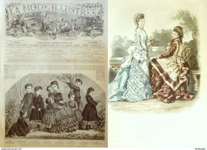 La Mode illustrée journal + gravure associée 1875 # 27