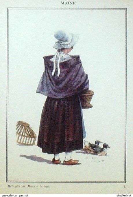 Pays de la Loire Le Mans (72) Métayère signé  par P.A Leroux XXème