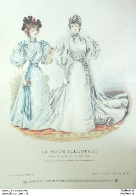 Gravure Mode illustree 1895 # 17 (Old Fashion plate) rare