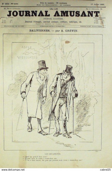 Le Journal amusant 1886 n° 1559 TONKIN ROSLET de L'ISLE CERCLE MILITAIRE