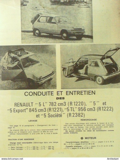 Revue Tech. Automobile 1968 n°318 Renault 5TL Lauréate R1220