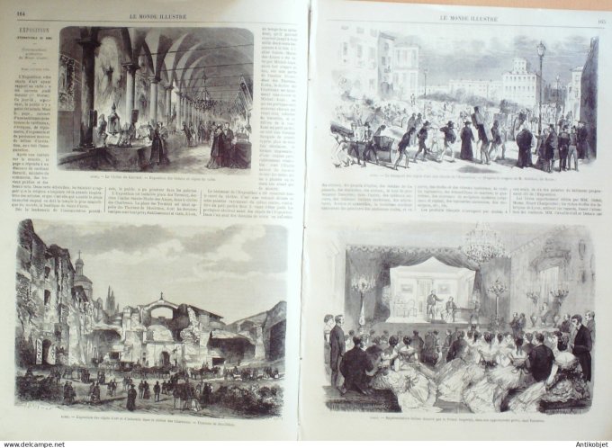 Le Monde illustré 1870 n°674 Italie Rome cloître de Chartreux San Donato Lyon (69) Cardinal Bonald