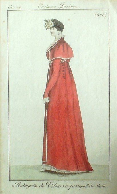 Gravure Mode Costume Parisien 1806 # 678 (eau forte old Fashion plate