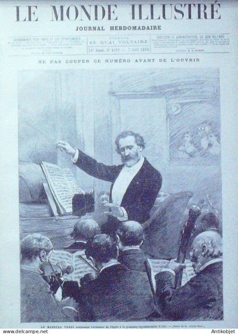 Le Monde illustré 1880 n°1201 Verdi Aïda Thèbes le Nil