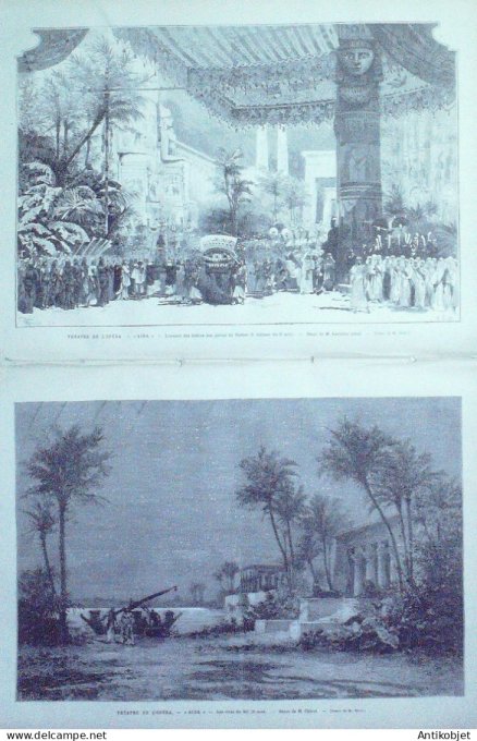 Le Monde illustré 1880 n°1201 Verdi Aïda Thèbes le Nil