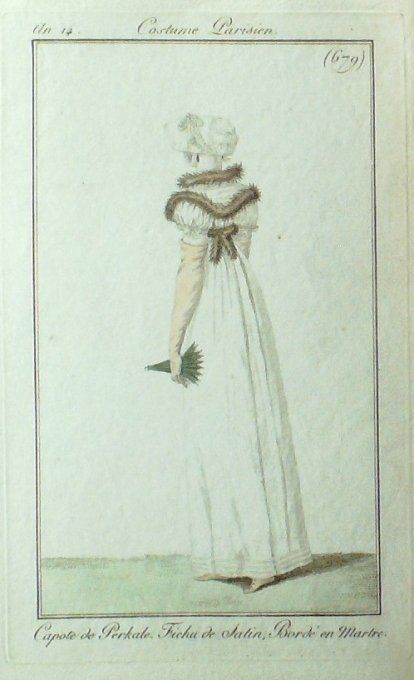 Gravure Mode Costume Parisien 1806 # 679 (eau forte old Fashion plate