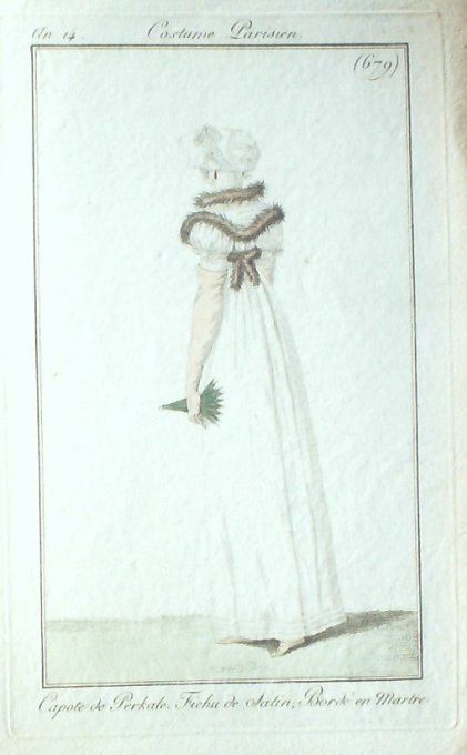 Gravure Mode Costume Parisien 1806 #   679 (eau forte old Fashion plate