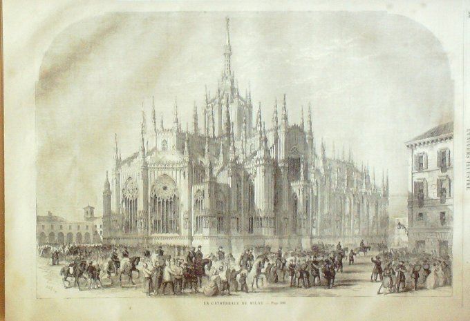 L'Univers illustré 1859 #  67 Milan Cathédrale Lombardie mangeurs de fer