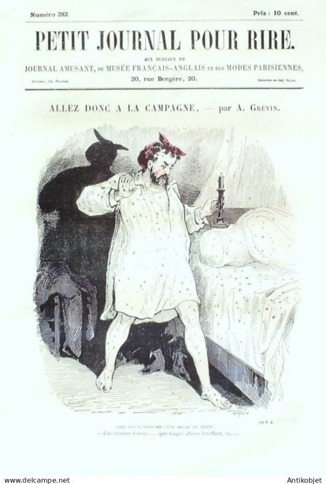 Petit journal pour Rire 1860 # 282 Allez donc a la campagne Grevin