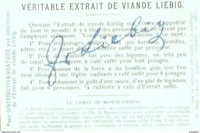 Chromo Liebig Sang  697 Comte Montee-Cristo1 (1902)
