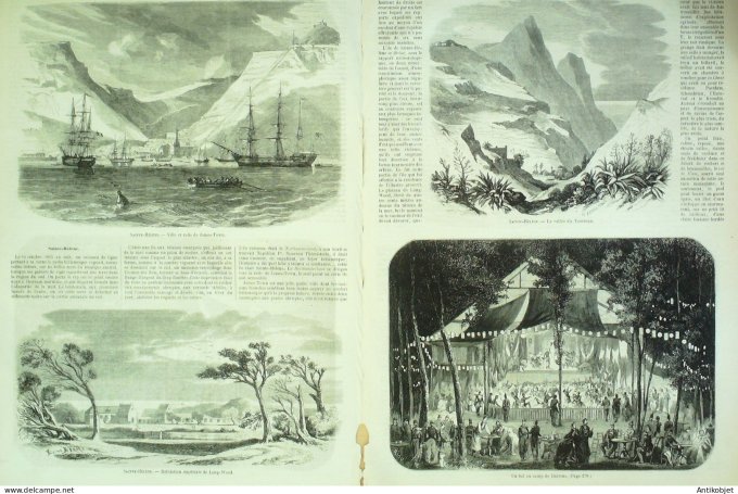 Le Monde illustré 1858 n° 81 Quimper (29) Lisbonne Toulon (83) Laverne Saint-Hélène