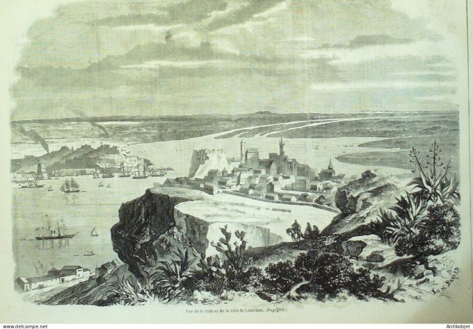 Le Monde illustré 1858 n° 81 Quimper (29) Lisbonne Toulon (83) Laverne Saint-Hélène