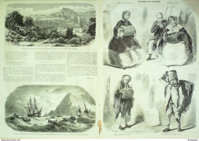 Le Monde illustré 1858 n° 81 Quimper (29) Lisbonne Toulon (83) Laverne Saint-Hélène