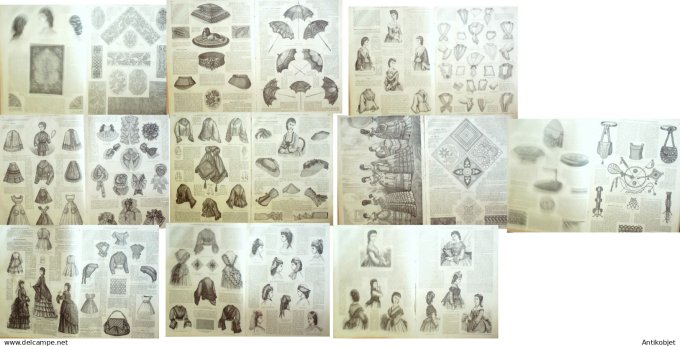 Mode illustree  1871 Lot de 10 journaux
