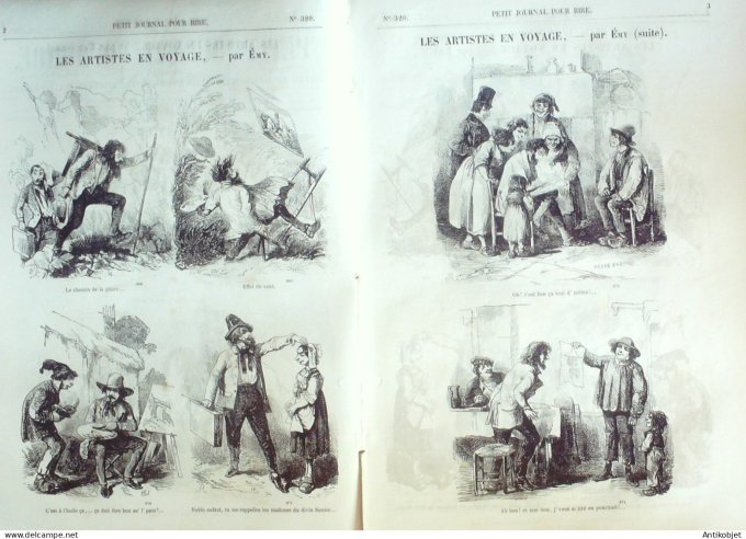 Petit journal pour Rire 1860 # 320 Les Artistes en voyage Emy