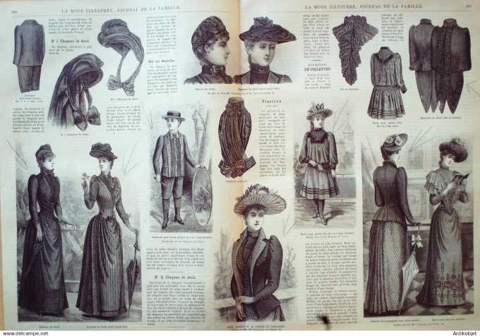 Mode illustree 1890 Lot de 10 journaux