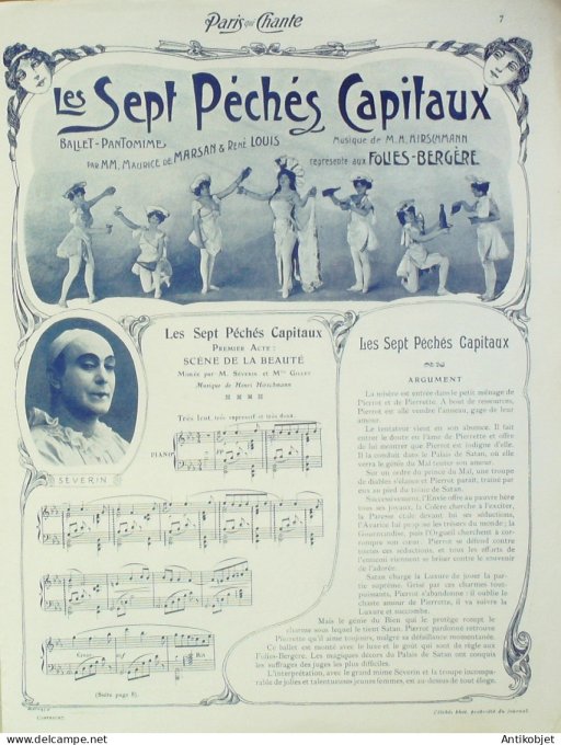 Paris qui chante 1903 n° 39 Fougère Mayol Severin Kerf Verena Clo d'Haly