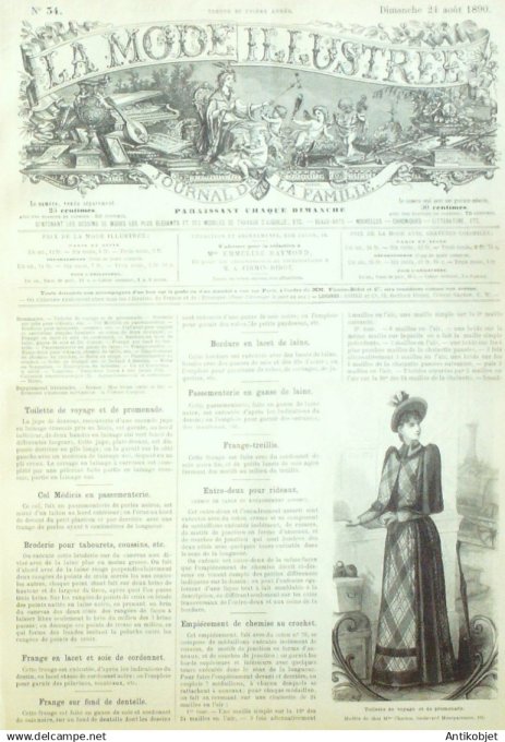 Mode illustree 1890 Lot de 10 journaux