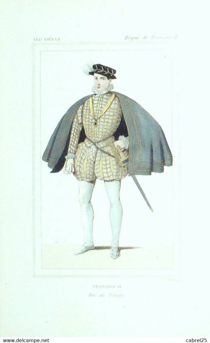 Figure d'histoire FRANCOIS II roi de France 16ème 1852