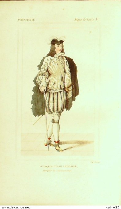 Letellier François César Marquis Courtanvaux 18ème 1852