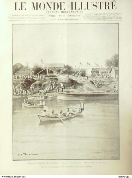 Le Monde illustré 1897 n°2122 Mali Kayes Sénégal Kaeaedi Bakel Canada Klondike Alaska Bétafo