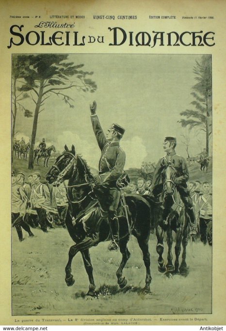 Soleil du Dimanche 1900 n° 6 Transvaal Aldershot Prétoria Brunetière Botrel