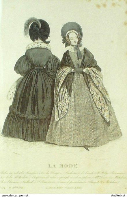 Gravure La mode 1836 # 534 (aquarelle old Fashion plate)