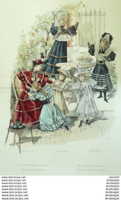 Gravure Mode La Gazette 1893 # 34 (Old Fashion plate)