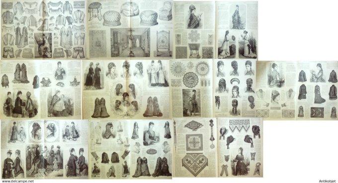 Mode illustree  1876 Lot de 10 journaux