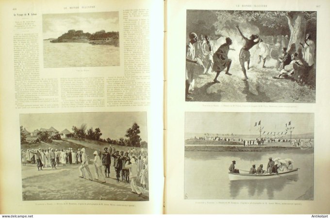 Le Monde illustré 1897 n°2122 Mali Kayes Sénégal Kaeaedi Bakel Canada Klondike Alaska Bétafo